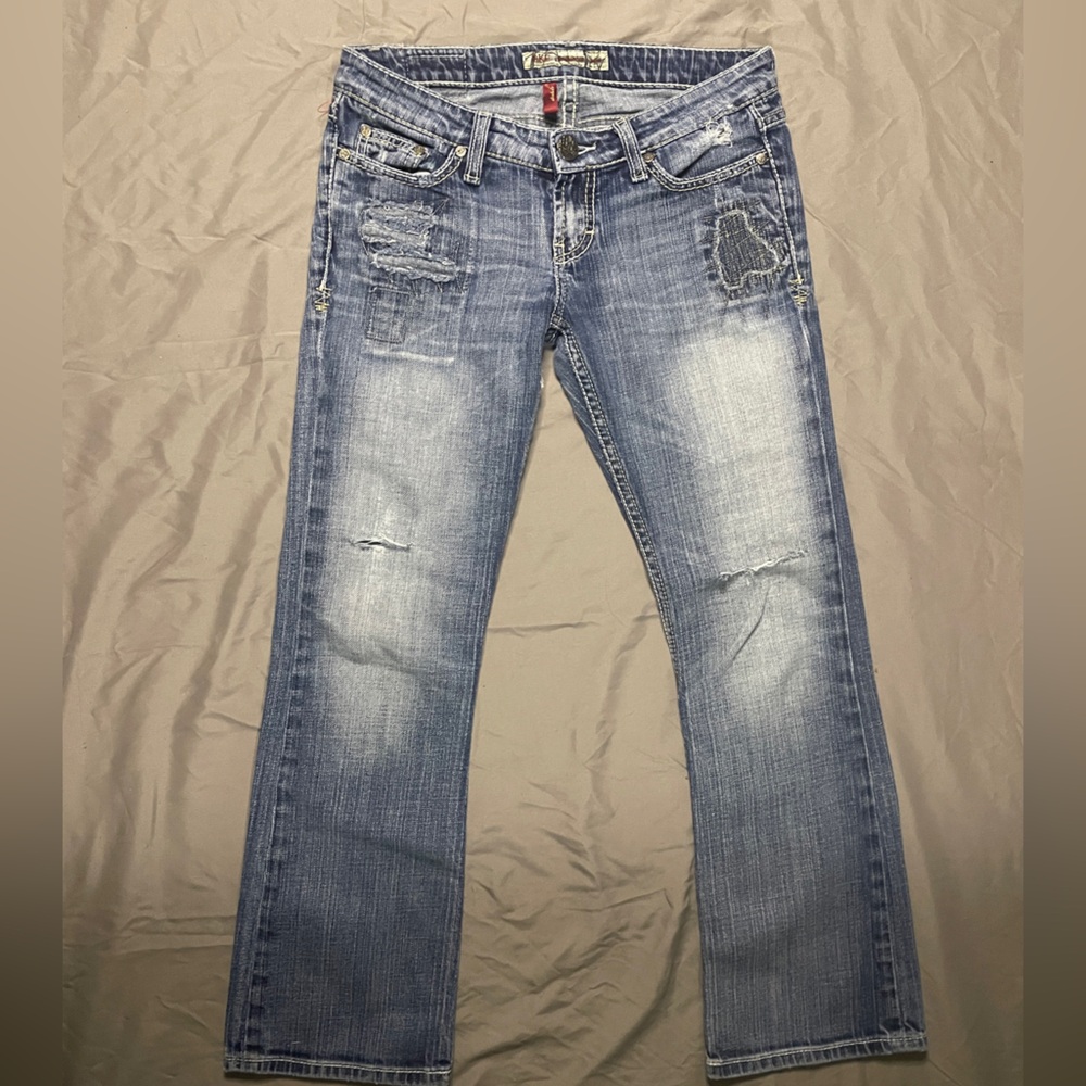Women's Blue Distressed Jeans